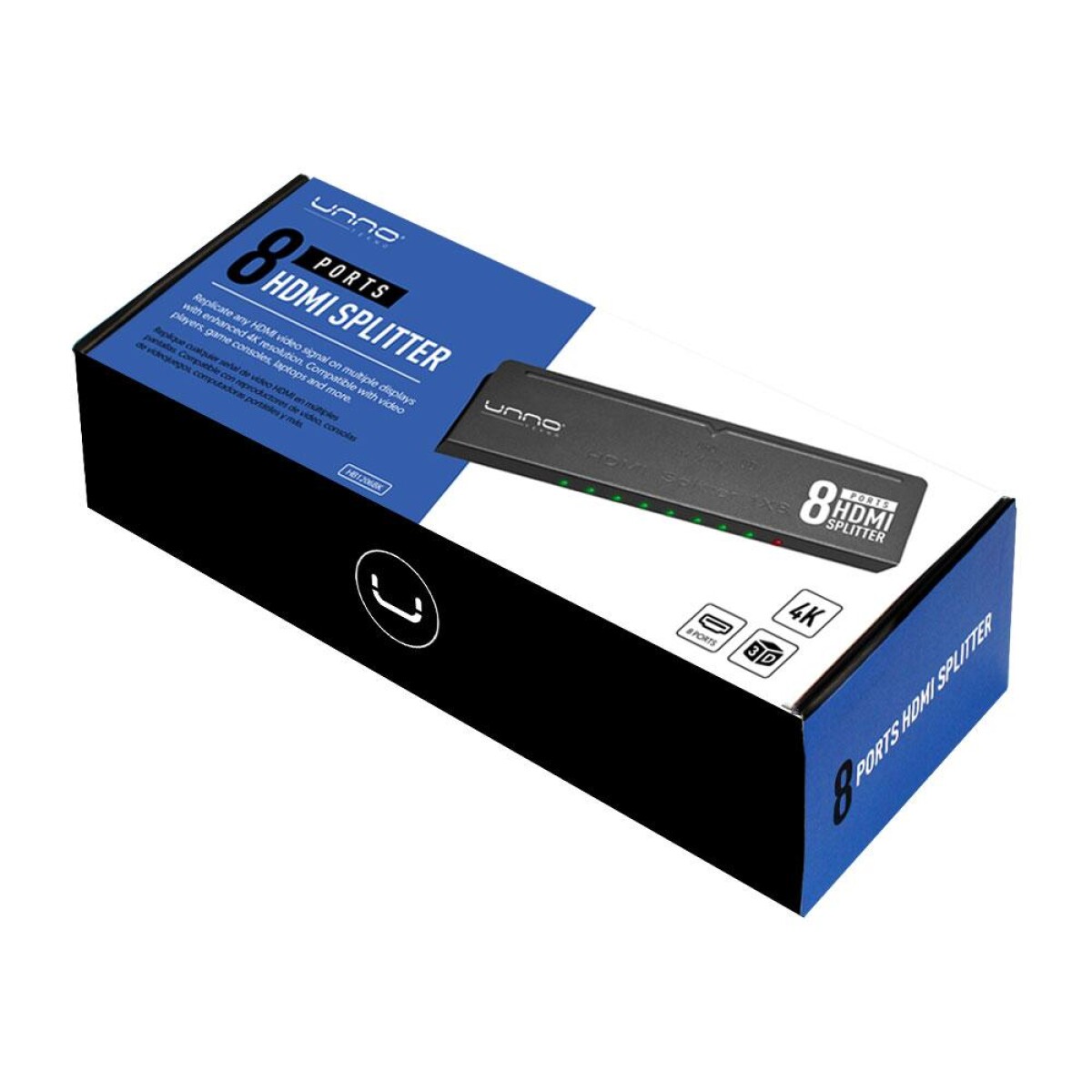 Unno Tecno Splitter HDMI 8 Puertos + Resolución 4K - 001 