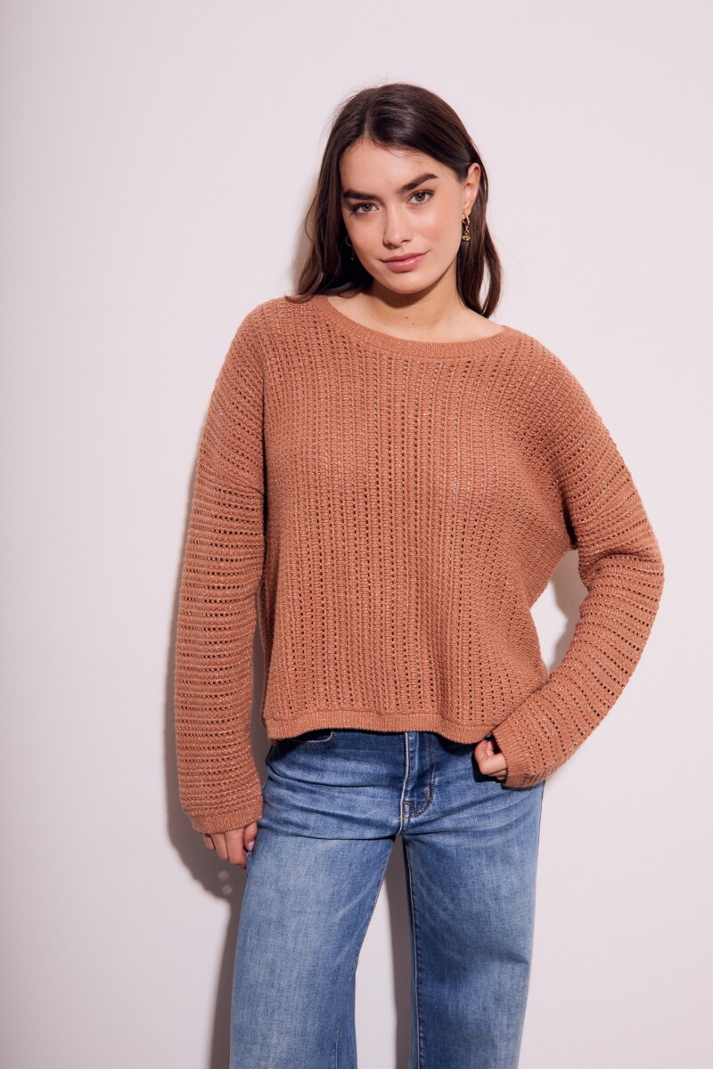 Sweater Texturado Lurex Mocha