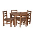 JUEGO DE COMEDOR MESA + 4 SILLAS - CASTAÑO/CERA JUEGO DE COMEDOR MESA + 4 SILLAS - CASTAÑO/CERA