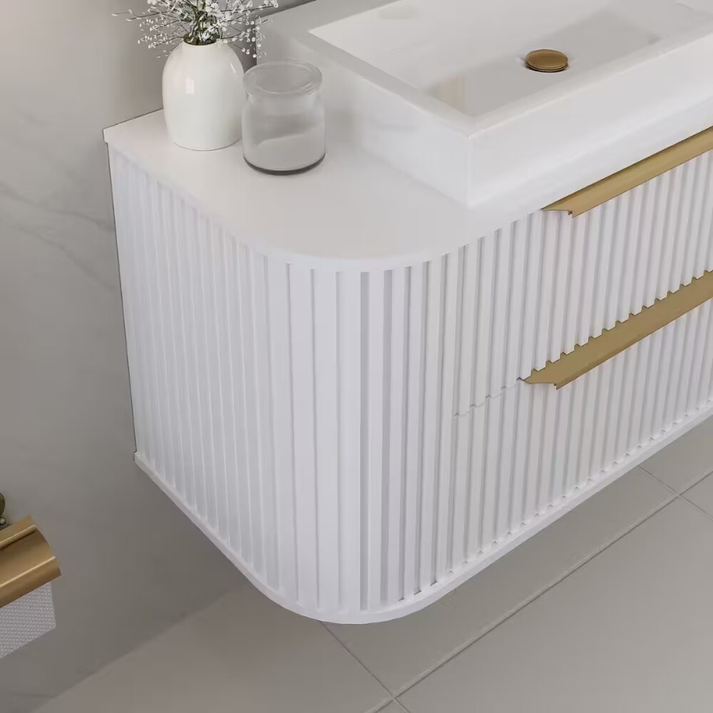 Mueble de baño Suspendido Alice Blanco 100cm sin bacha Mueble De Baño Suspendido Alice Blanco 100cm Sin Bacha