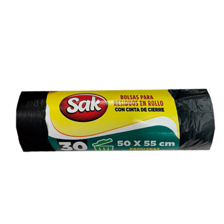 Bolsas para residuos SAK 50x55 CIERRA FÁCIL - 30 unidades Bolsas para residuos SAK 50x55 CIERRA FÁCIL - 30 unidades