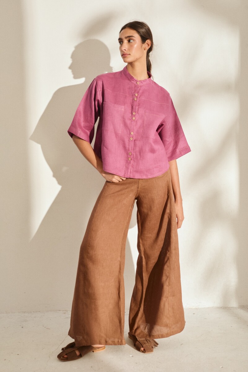PANTALON WIDE XL LINEN SS27 Kaki