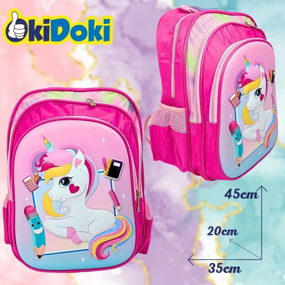 Mochila Unicornio infantil, estampado 3D. Mochila Unicornio infantil, estampado 3D.