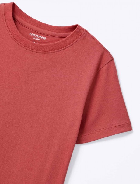 CAMISETA BÁSICA UNISSEX INFANTIL MANGA CORTA ROJO