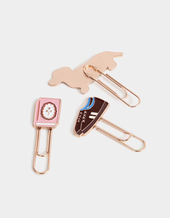 Útiles Varios Esmaltado Set De 3 Clips - Combinacion Multicolor