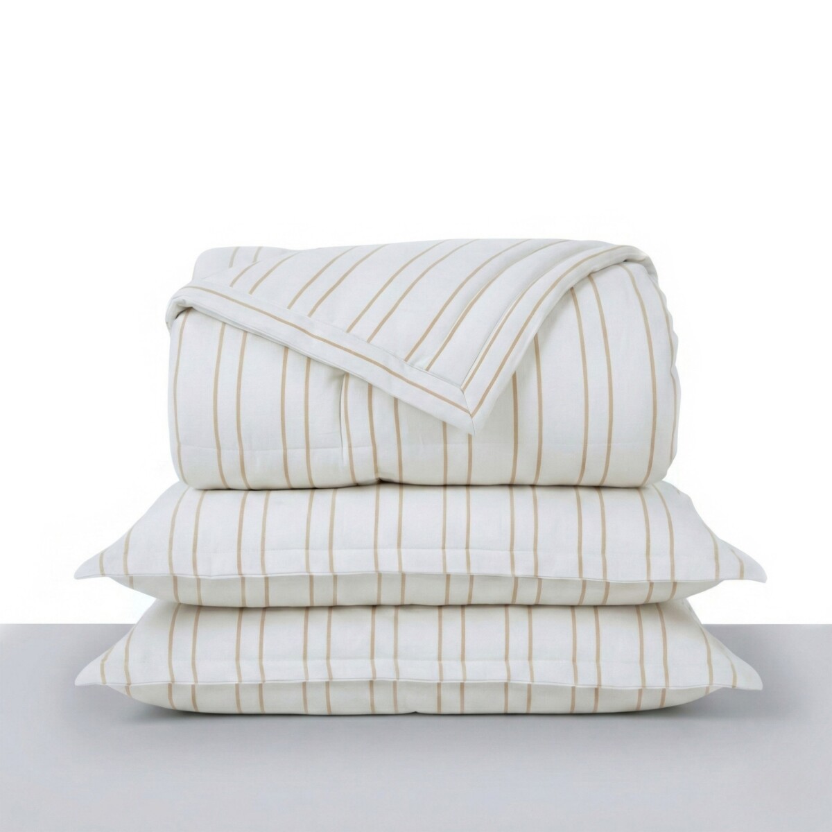 Acolchado + Fundas 1 Plaza y 1/2 plaza - Naturale Oasis - Beige 