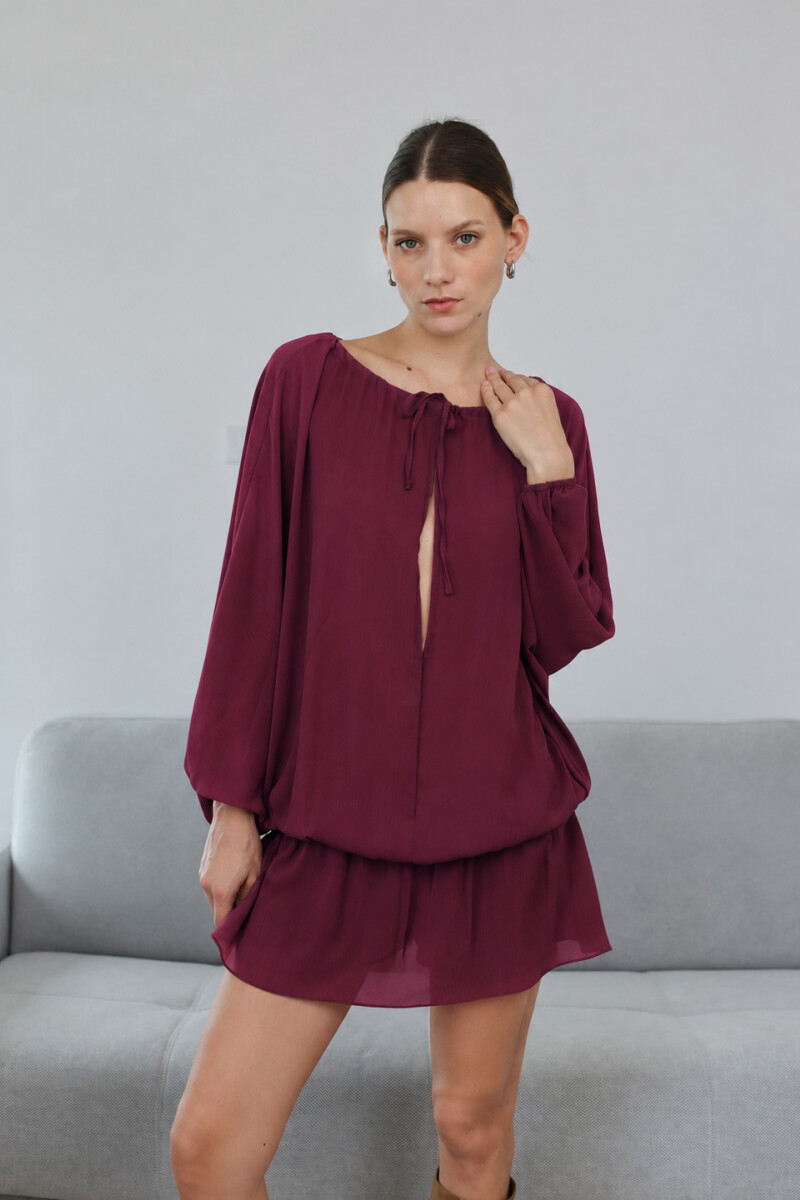 VESTIDO NALA BURGUNDY