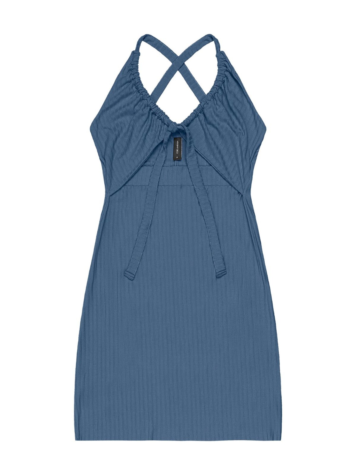 Vestido para dormir de tirantes bajo con fruncido Neblina azul – Yaxa Store