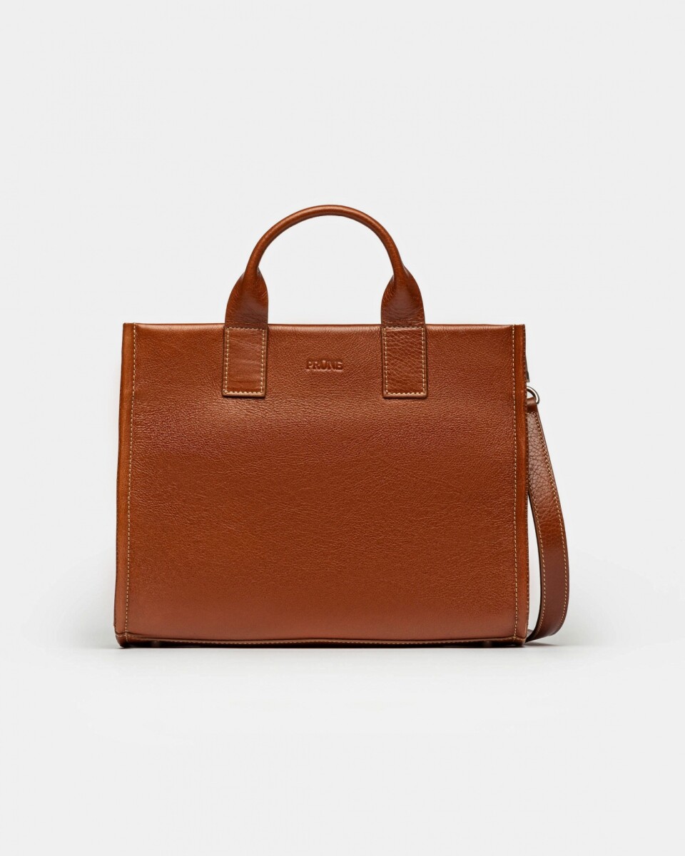 Cartera de mano Capri en cuero liso vegetal - Cuoio 