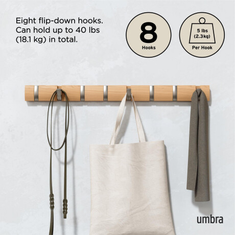 Perchero de Pared Flip 8 Ganchos Umbra Perchero de Pared Flip 8 Ganchos Umbra