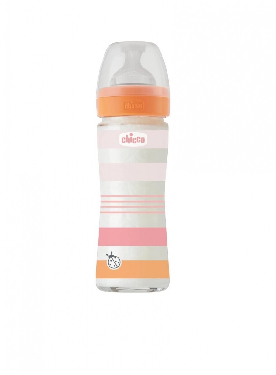 Biberon Vidrio Chicco 240 ML - Striped Rosa 