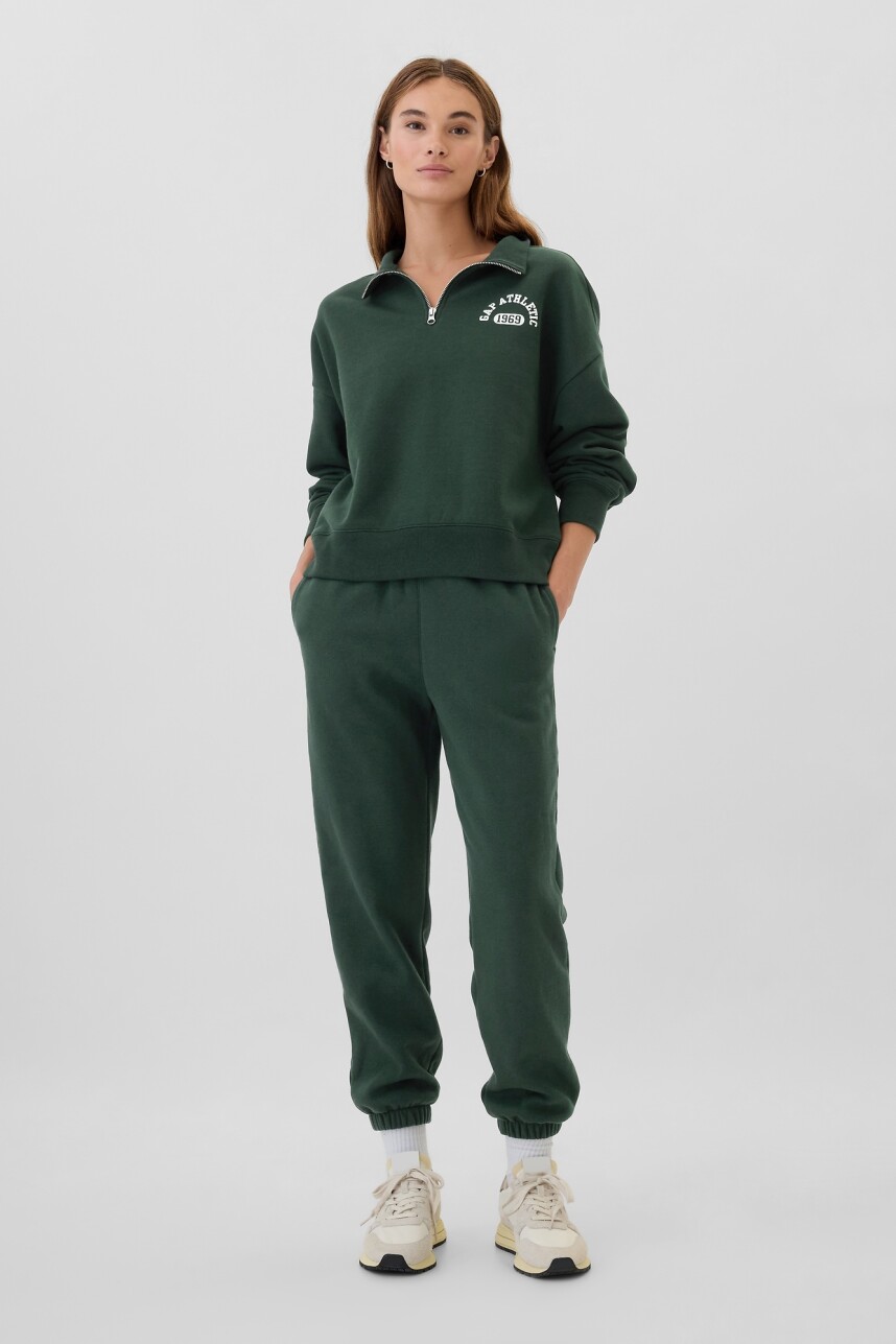 Buzo Deportivo Logo Gap Medio Cierre Mujer Essex Green 702