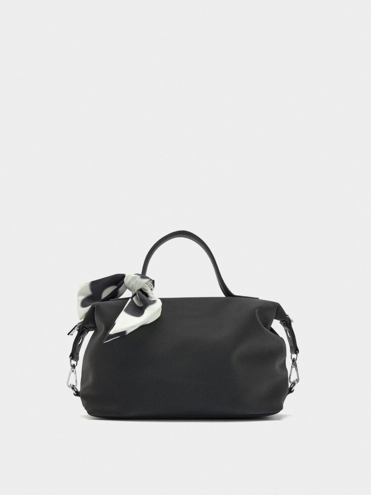 Bolso Tote De Textura Suave negro