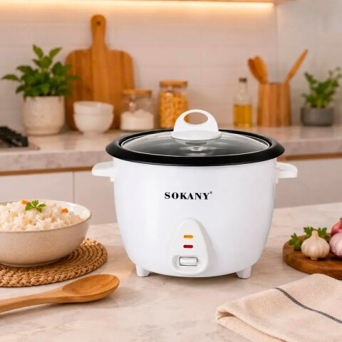 Olla Arrocera Eléctrica Sokany 1.8 L 700W con Keep Warm Blanco 1