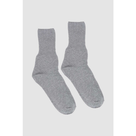 Medias lisas con puño especial que no aprieta Gris melange