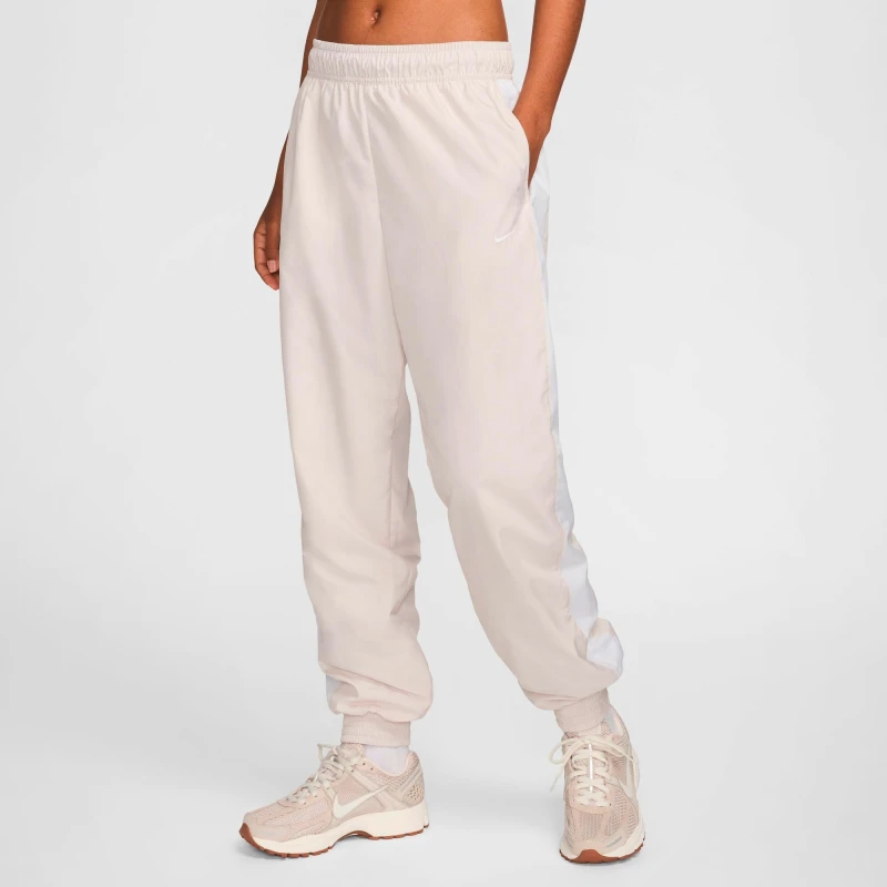 Pantalón Largo Alto-Rise Loose Joggers de Mujer Blanco