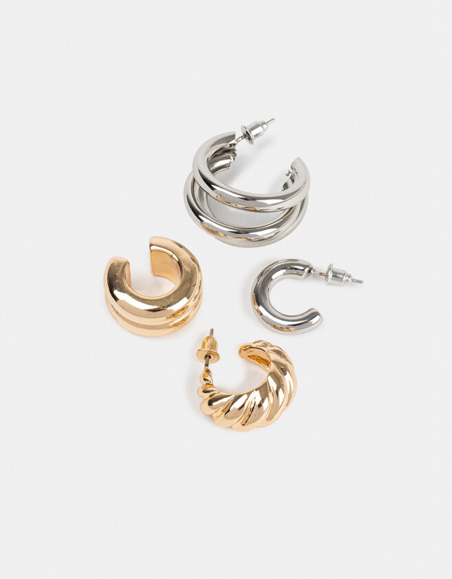 Bijou Cuff Mix plaiting Set De Aros Chunky - Combinacion Bicolor