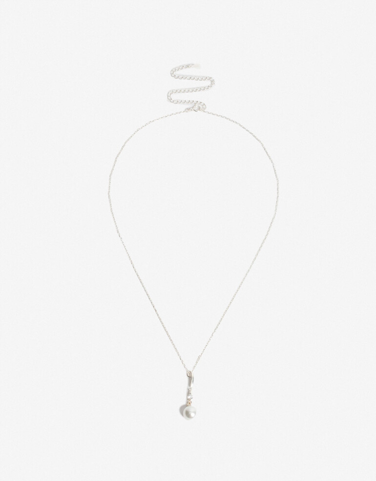 Cadena Corta con Dije Perla Cadena Con Dije Plata 925 - Plateado