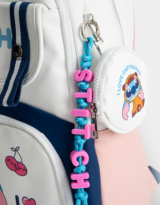 Mochilas Urbanas Mochila Multipocket "stitch Capybara" - Blanco Crema