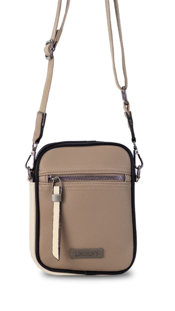 PHONE BAG GIONA TOPO MANTECA Y NEGRO