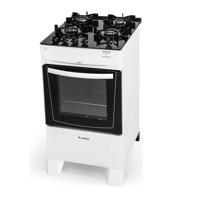 Cocina Gas Mesa Vidrio Templado James C 690 V Blanca Color Blanco Cocina Gas Mesa Vidrio Templado James C 690 V Blanca Color Blanco