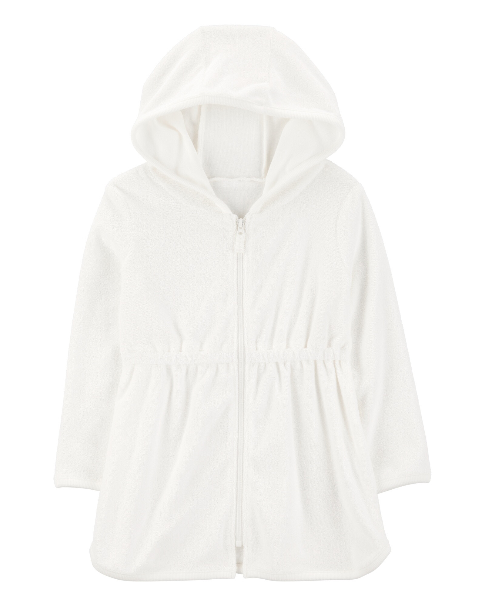 Bata de algodón terry, con capucha, blanca. Talles 3-24M Bata de algodón terry, con capucha, blanca. Talles 3-24M