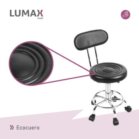 Taburete Banco Elam Eco cuero Premium Negro