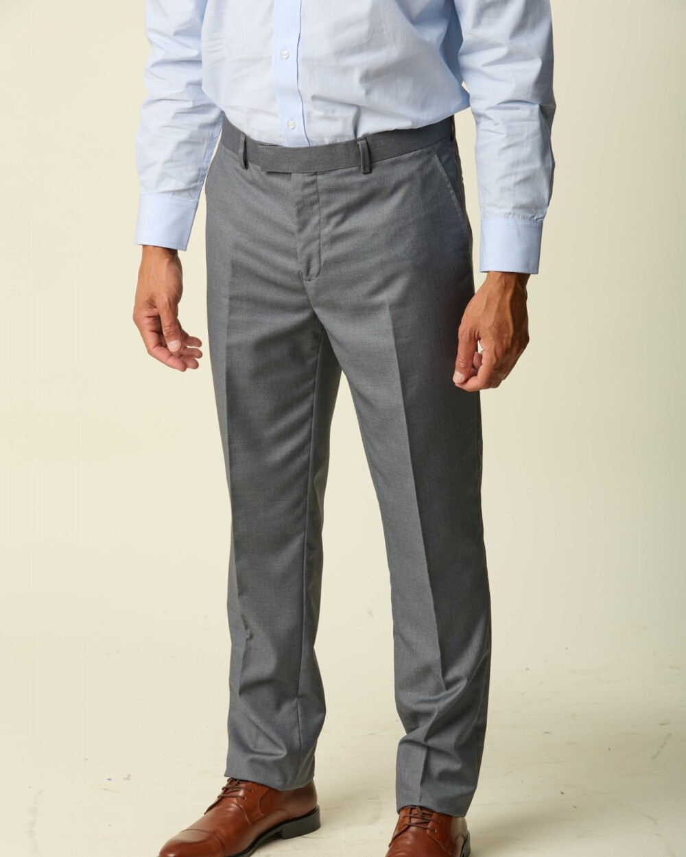 Pantalón Vestir Corte Clásico Gris Medio