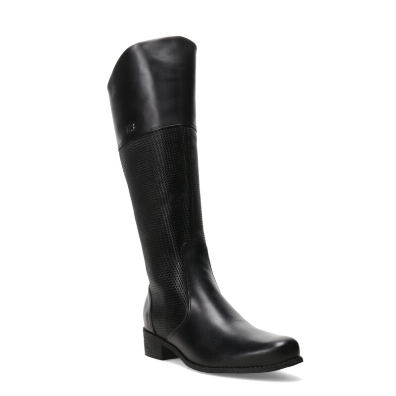 Bota de Mujer Bottero Caña Alta de Cuero Negro