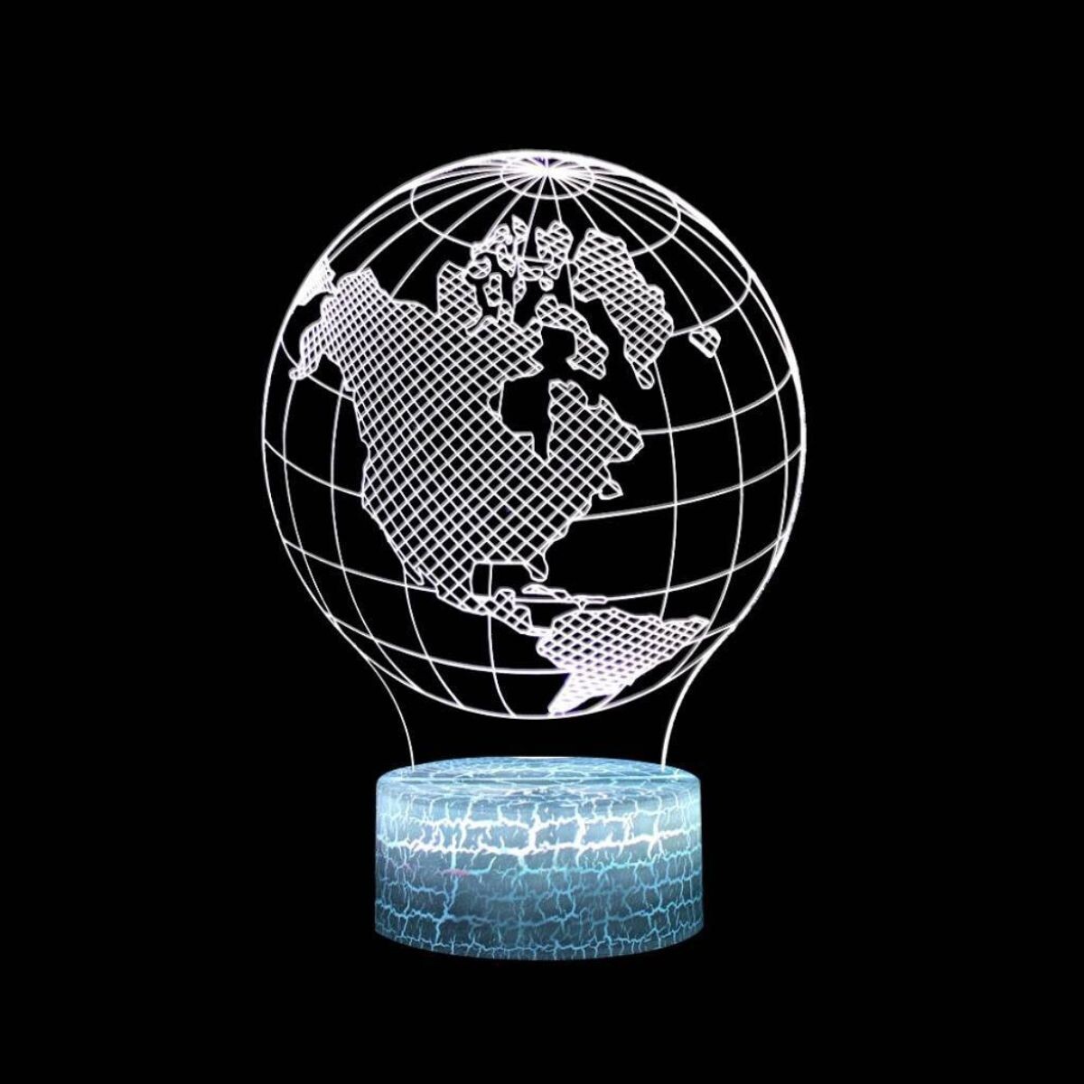 Lámpara ilusión 3D globo terráqueo 