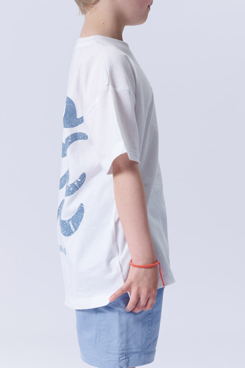 Remera Estampa Olas Blanca