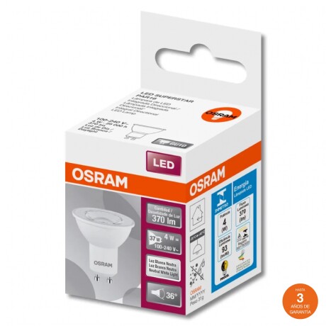 Dicroica Led GU10 PAR16 4W 36º OSRAM Dicroica Led GU10 PAR16 4W 36º Luz Neutra OSRAM