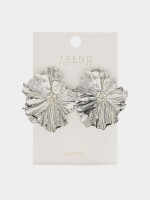 Pendientes Maxi De Flor Doble Esmaltados plateado