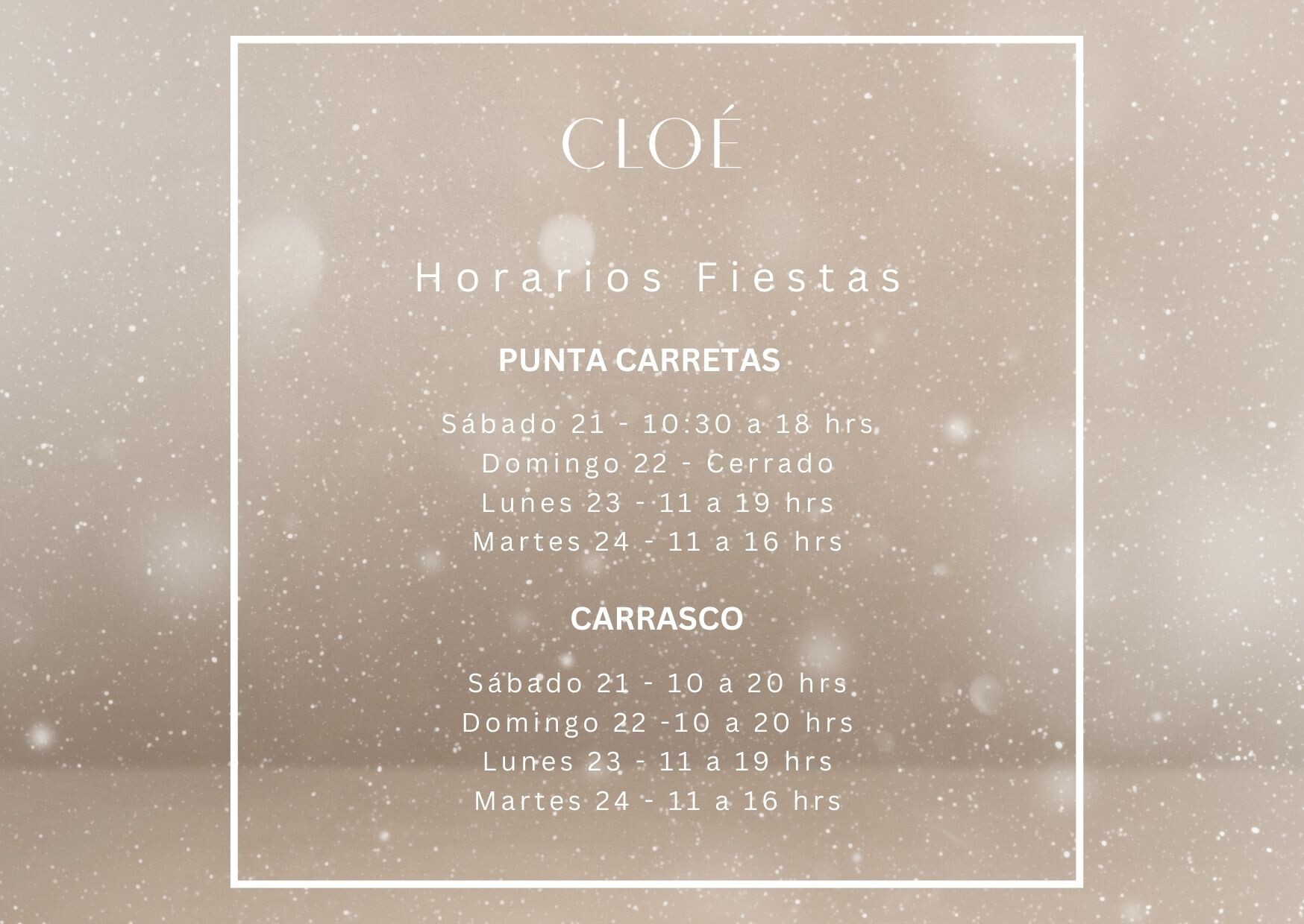 Horarios Fiestas