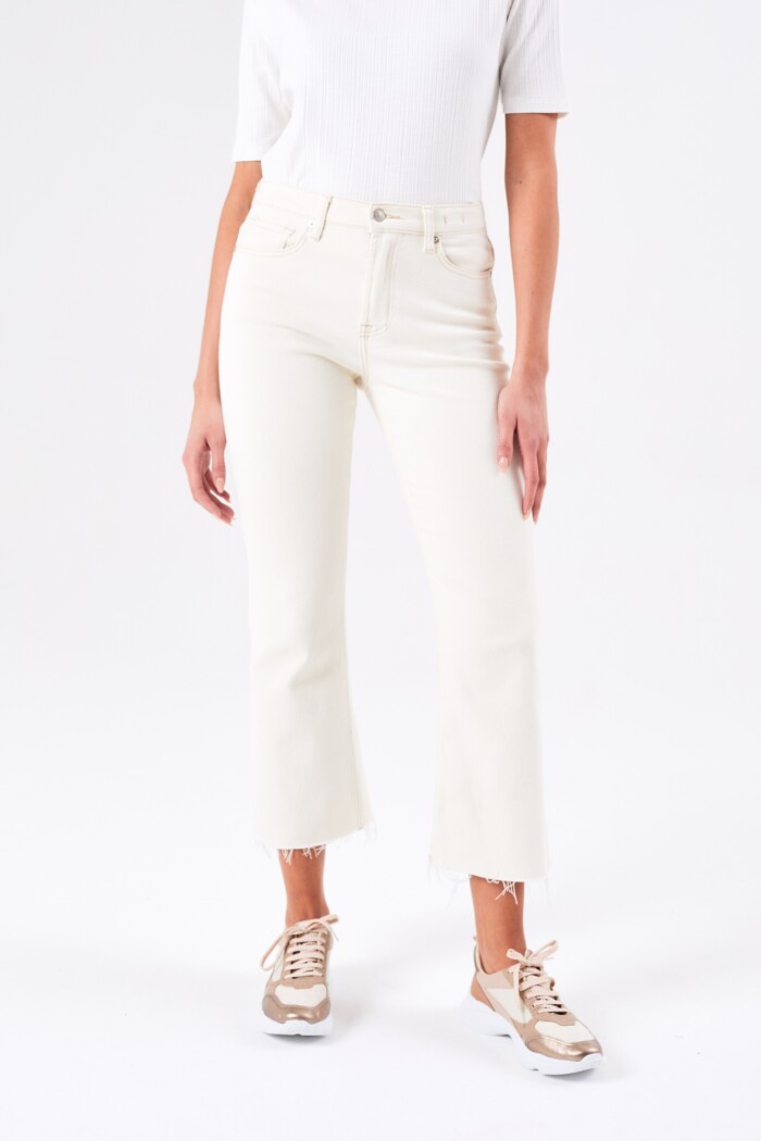 Crop Flare Off White