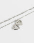 Collares Cortos Con corazón Collar Multicadenas Con Corazón - Plateado
