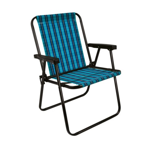 SILLA PLEGABLE ALTA CUADROS ACERO MOR 2052 AZUL SILLA PLEGABLE ALTA CUADROS ACERO MOR 2052 AZUL