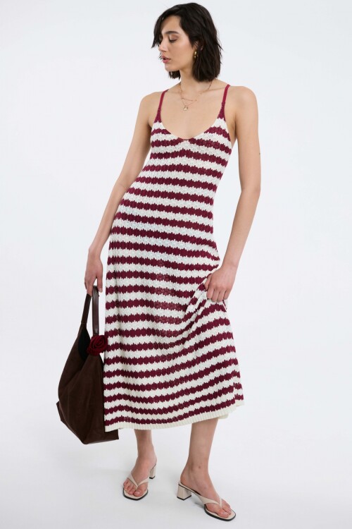 Vestido Ziggy Blanco/Rojo