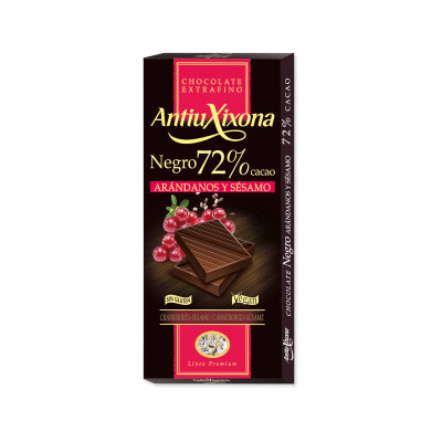 Chocolate Antiuxixona arandanos y sesamo 90g Choco Antiuxixona Aran/ses 90g