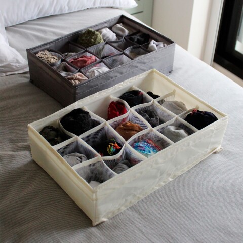 Caja de almacenamiento de tela plegable con divisiones Caja de almacenamiento de tela plegable con divisiones