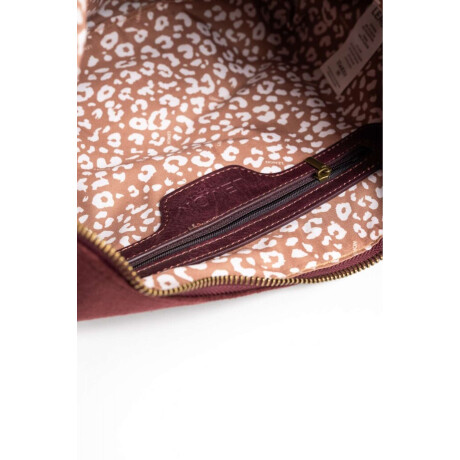 Cartera Gamuza Vegana Flecos Burdeos
