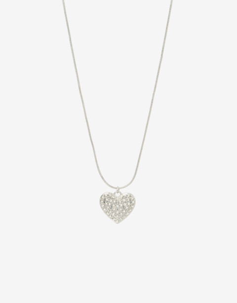 Cadena Corta con Dije Strass Cadena Corta Con Dije Corazón - Plateado Rodio