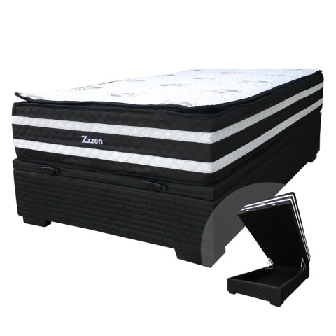 Sommier ZZZEN BOX BAÚL - 1 Plaza y Media - Espuma EPS Y Pillow Top - EXTRA FIRME - 110x188x72 - 180 Kg Sommier ZZZEN BOX BAÚL - 1 Plaza y Media - Espuma EPS Y Pillow Top - EXTRA FIRME - 110x188x72 - 180 Kg