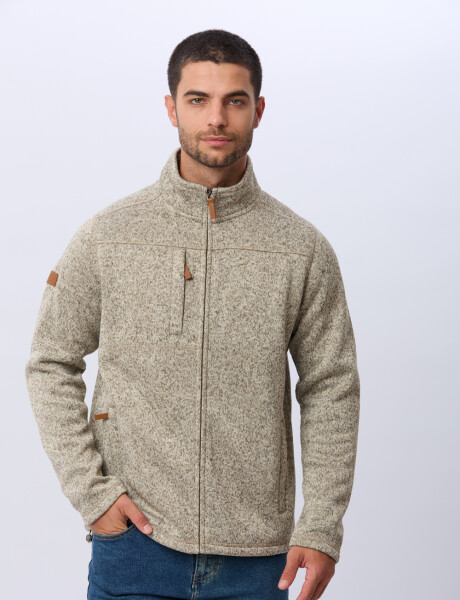 CAMPERA TEXTURADA CON INTERIOR EN POLAR Beige