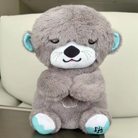 Peluche De Apego Nutria Con Respiración Gris