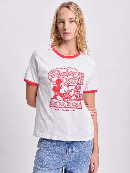 Remera estampada Mickey Blanco