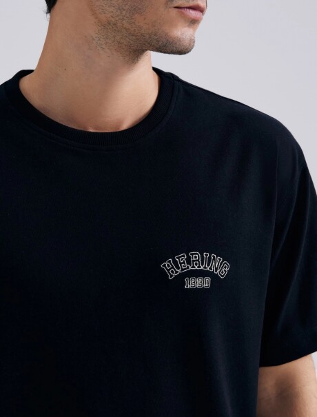CAMISETA MANGA CORTA CON ESTAMPA NEGRO