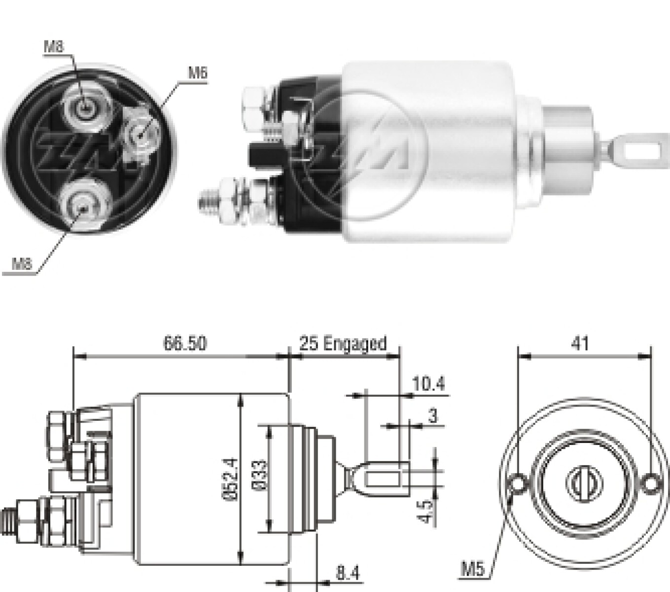 AUTOMATICO DE ARRANQUE FIAT 12v BOSCH PALIO-SIENA-STRADA-UNO 2 TORNILLOS ZM 