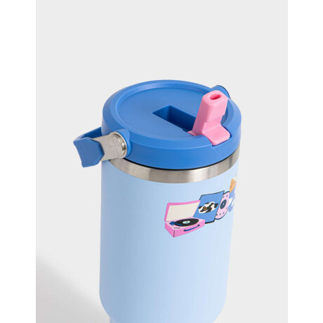 Vaso Alto Término De Acero Inoxidable De 900ml Con Manija Azul Celeste