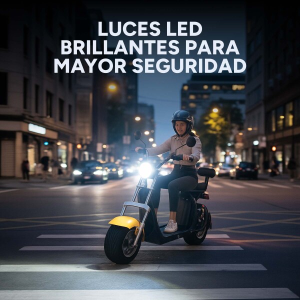 Moto Electrica Gogreen Deluxe 1500W 16Ah 30Km Autono. 45Km/h Color Variante Amarillo